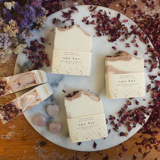 Award Winning Rose Geranium Salt Spa Bar | Handmade Vegan Soap UK