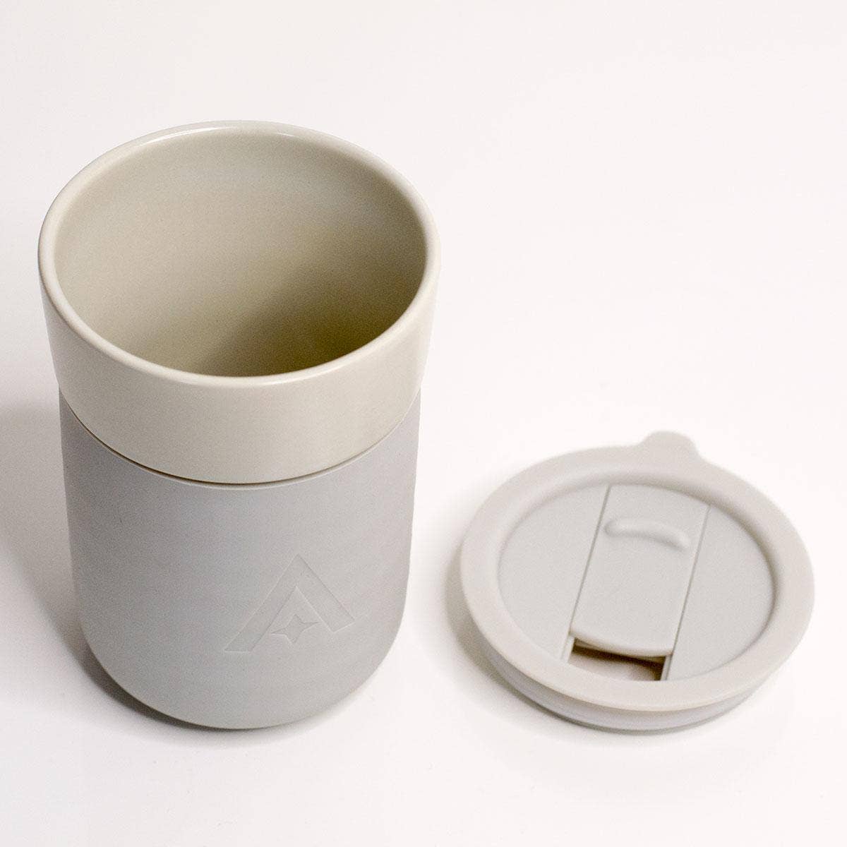 Ceramic Carry Mug with Lid – Natural Stone