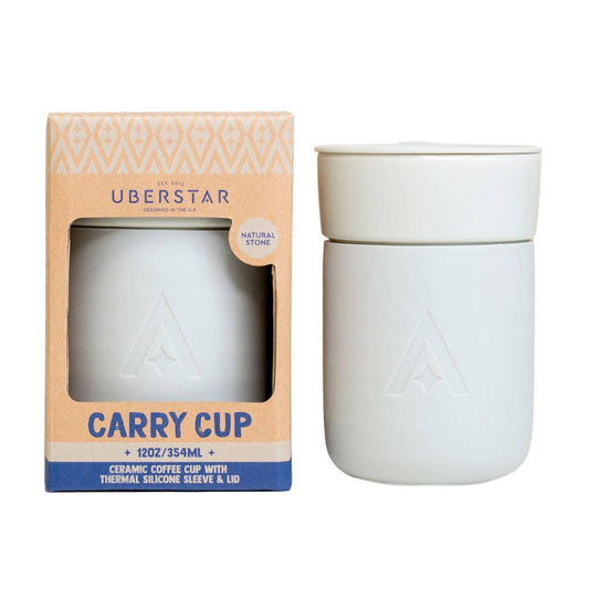 Ceramic Carry Mug with Lid – Natural Stone